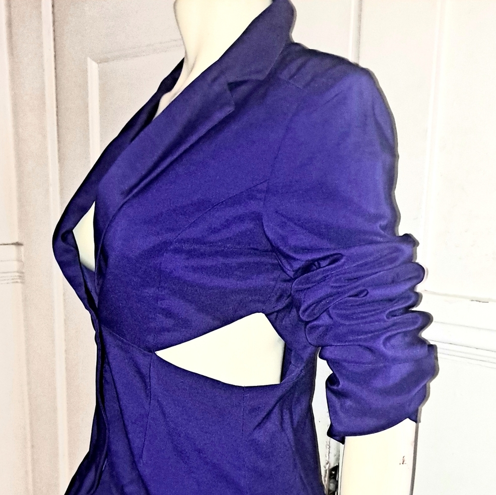 Purple Millau Cut Out Suit Blazer Jacket
